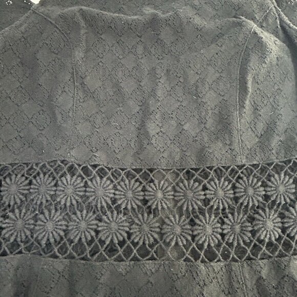 Free People Black Floral Embroidered Sleeveless A Line Peekaboo Dress Size 4 - Picture 7 of 9